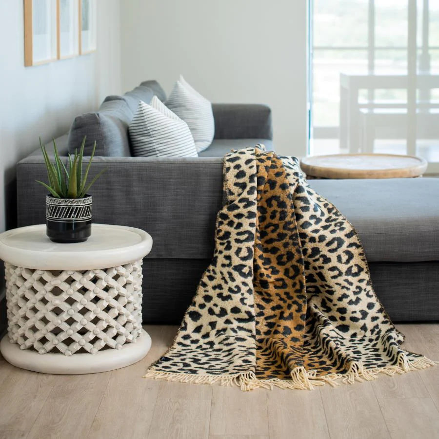 Leopard skin blanket sale