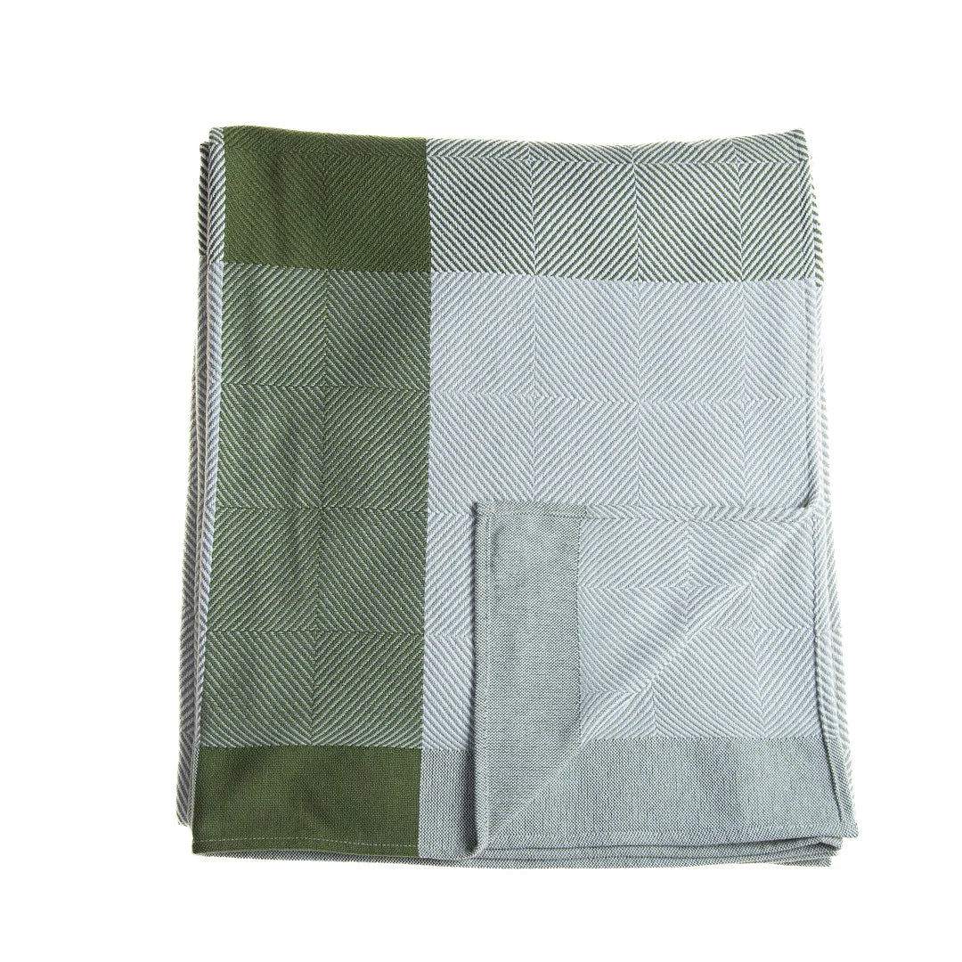 Protea Throw - Geometry | Hunter/Olive