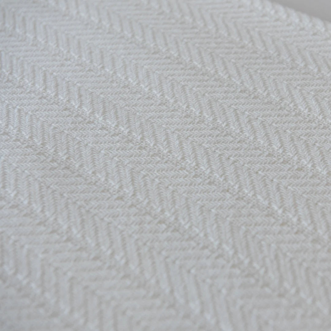 Cotton Blanket - Chevron | White