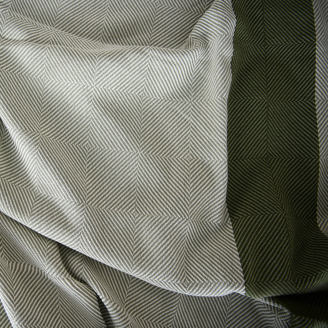 Protea Throw - Geometry | Hunter/Olive