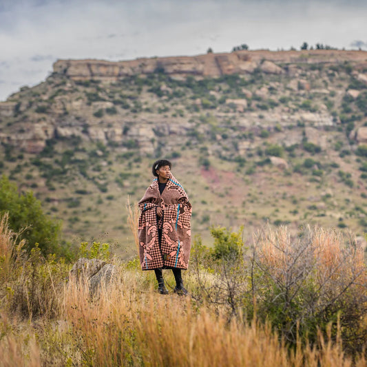 Motlatsi - Khosana | Black / Salmon / Peacock